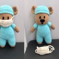 Doktor Ayı Amigurumi Oyuncak