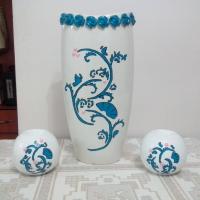 Porselen Vazo ve mumluk Seti
